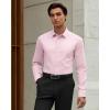 Alimens & Gentle Cotton Men’s Dress Shirt Moisture Wicking Long Sleeve Super Soft Business Casual Button Down Shirts(Pink)