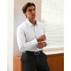 Alimens & Gentle Cotton Men’s Dress Shirt Moisture Wicking Long Sleeve Super Soft Business Casual Button Down Shirts(White)