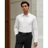 Alimens & Gentle Cotton Men’s Dress Shirt Moisture Wicking Long Sleeve Super Soft Business Casual Button Down Shirts(White)