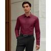 Alimens & Gentle Cotton Men’s Dress Shirt Moisture Wicking Long Sleeve Super Soft Business Casual Button Down Shirts(Wine Red)