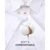 Alimens & Gentle Cotton Men’s Dress Shirt Moisture Wicking Long Sleeve Super Soft Business Casual Button Down Shirts(Wine Red)