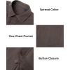 Alimens & Gentle Linen Shirts for Men Long Sleeve Casual Cotton Button Down Shirts Summer Beach Wedding Tops with Pocket(Brown)