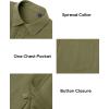 Alimens & Gentle Linen Shirts for Men Long Sleeve Casual Cotton Button Down Shirts Summer Beach Wedding Tops with Pocket(Olive Green)