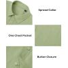 Alimens & Gentle Linen Shirts for Men Long Sleeve Casual Cotton Button Down Shirts Summer Beach Wedding Tops with Pocket(Sage Green)