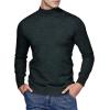 Alimens & Gentle Men’s Mock Turtleneck Long Sleeve Soft Lightweight Casual Slim Fit Pullover Stretch Knit Top(Atrovirens)