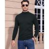 Alimens & Gentle Men’s Mock Turtleneck Long Sleeve Soft Lightweight Casual Slim Fit Pullover Stretch Knit Top(Atrovirens)
