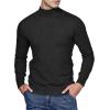 Alimens & Gentle Men’s Mock Turtleneck Long Sleeve Soft Lightweight Casual Slim Fit Pullover Stretch Knit Top(Black)