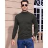 Alimens & Gentle Men’s Mock Turtleneck Long Sleeve Soft Lightweight Casual Slim Fit Pullover Stretch Knit Top(Dark Grey)