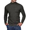 Alimens & Gentle Men’s Mock Turtleneck Long Sleeve Soft Lightweight Casual Slim Fit Pullover Stretch Knit Top(Dark Grey)