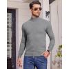 Alimens & Gentle Men’s Mock Turtleneck Long Sleeve Soft Lightweight Casual Slim Fit Pullover Stretch Knit Top(Grey)