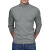Alimens & Gentle Men’s Mock Turtleneck Long Sleeve Soft Lightweight Casual Slim Fit Pullover Stretch Knit Top(Grey)