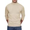 Alimens & Gentle Men’s Mock Turtleneck Long Sleeve Soft Lightweight Casual Slim Fit Pullover Stretch Knit Top(Light Khaki)