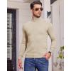 Alimens & Gentle Men’s Mock Turtleneck Long Sleeve Soft Lightweight Casual Slim Fit Pullover Stretch Knit Top(Light Khaki)