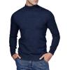 Alimens & Gentle Men’s Mock Turtleneck Long Sleeve Soft Lightweight Casual Slim Fit Pullover Stretch Knit Top(Navy Blue)