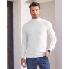 Alimens & Gentle Men’s Mock Turtleneck Long Sleeve Soft Lightweight Casual Slim Fit Pullover Stretch Knit Top(White)