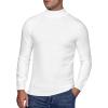 Alimens & Gentle Men’s Mock Turtleneck Long Sleeve Soft Lightweight Casual Slim Fit Pullover Stretch Knit Top(White)