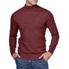 Alimens & Gentle Men’s Mock Turtleneck Long Sleeve Soft Lightweight Casual Slim Fit Pullover Stretch Knit Top(Wine Red)