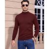 Alimens & Gentle Men’s Mock Turtleneck Long Sleeve Soft Lightweight Casual Slim Fit Pullover Stretch Knit Top(Wine Red)