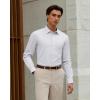 Alimens & Gentle Men’s Silk Wrinkle Free Dress Shirt Shiny Long Sleeve Stretch Button Down Shirts for Business Casual(White)