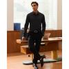 Alimens & Gentle Men’s Stain Shield Dress Shirt Long Sleeve Wrinkle Free Business Casual Button Down Shirts(Black)