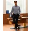 Alimens & Gentle Men’s Stain Shield Dress Shirt Long Sleeve Wrinkle Free Business Casual Button Down Shirts(Grey)