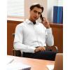 Alimens & Gentle Men’s Stain Shield Dress Shirt Long Sleeve Wrinkle Free Business Casual Button Down Shirts(White)