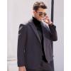 Alimens & Gentle Mens Turtleneck Slim Fit Sweater Long Sleeve Cable Knitted Twisted Pullover Soft Casual Winter Tops for Men(Black)