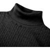 Alimens & Gentle Mens Turtleneck Slim Fit Sweater Long Sleeve Cable Knitted Twisted Pullover Soft Casual Winter Tops for Men(Black)