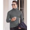 Alimens & Gentle Mens Turtleneck Slim Fit Sweater Long Sleeve Cable Knitted Twisted Pullover Soft Casual Winter Tops for Men(Grey)