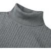 Alimens & Gentle Mens Turtleneck Slim Fit Sweater Long Sleeve Cable Knitted Twisted Pullover Soft Casual Winter Tops for Men(Grey)