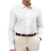 Alimens & Gentle Men’s Dress Shirt Solid Long Sleeve Wrinkle Free Wedding Formal Business Casual Stretch Button Down Shirts(White)