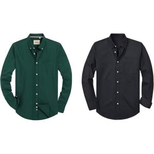 Alimens & Gentle Mens Oxford Shirt Long Sleeve Stretch Button Down Shirts with Pocket Casual