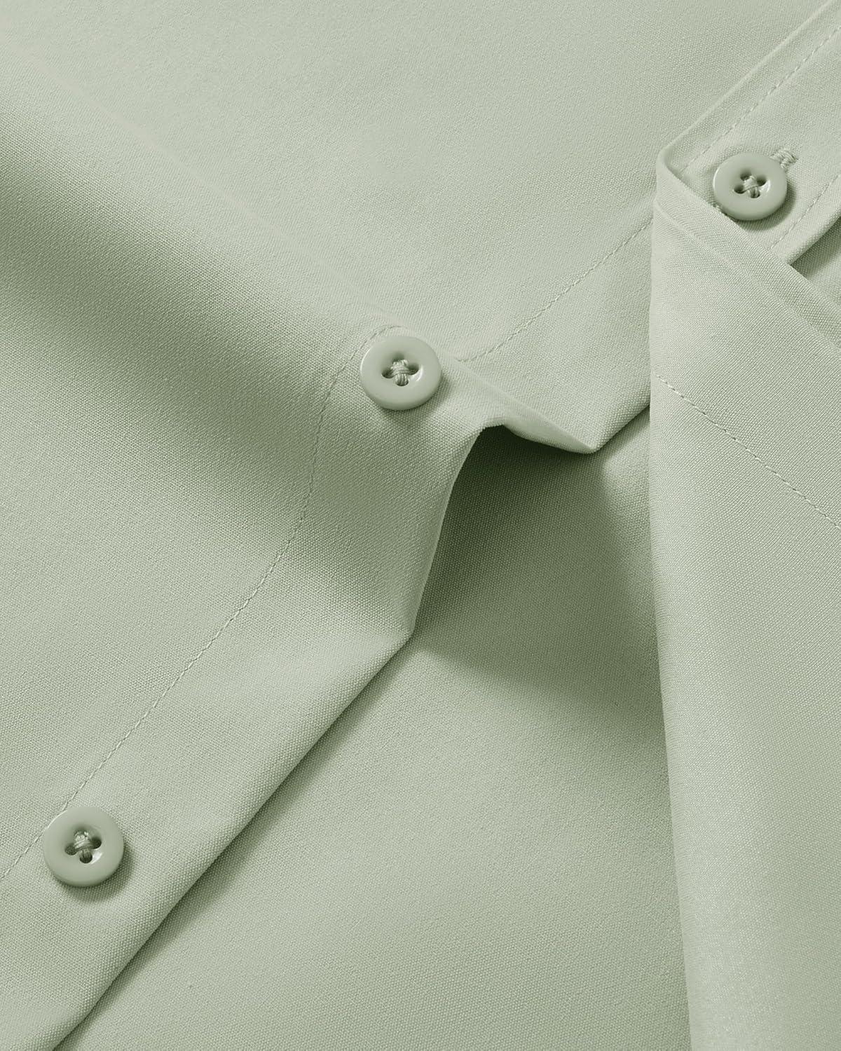 imageAlimens amp Gentle Sage Green Mens Dress Shirt Short Sleeve No Iron Wedding Business Work Button Down Shirt with Pocket L