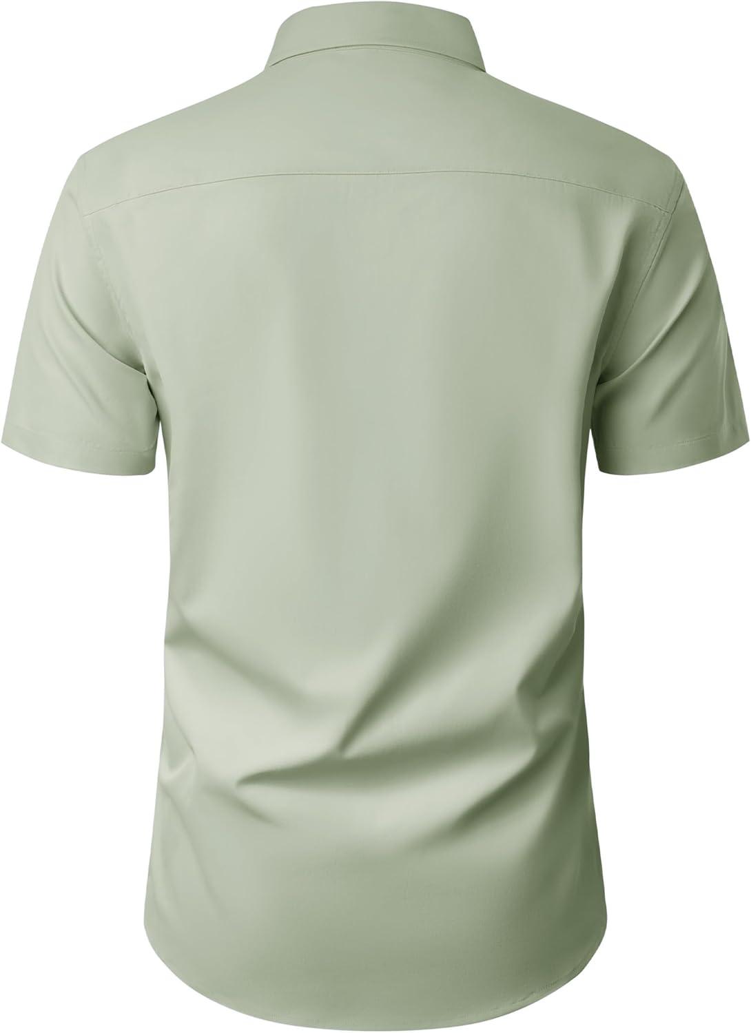 imageAlimens amp Gentle Sage Green Mens Dress Shirt Short Sleeve No Iron Wedding Business Work Button Down Shirt with Pocket L