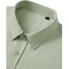 Alimens & Gentle Sage Green Mens Dress Shirt Short Sleeve No Iron Wedding Business Work Button Down Shirt with Pocket L