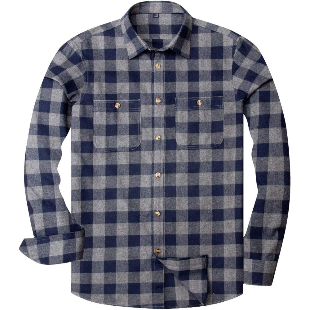 imageAlimens amp Gentle Mens Flannel Plaid Shirt Casual Fall Clothes Work Button Down Shirts
