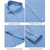 Alimens & Gentle 4 Way Stretch Mens Button Down Shirts Plaid Dress Shirt Wrinkle Free Long Sleeve Gingham Shirts(02-blue Plaid)