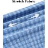 Alimens & Gentle 4 Way Stretch Mens Button Down Shirts Plaid Dress Shirt Wrinkle Free Long Sleeve Gingham Shirts(02-blue Plaid)