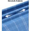 Alimens & Gentle 4 Way Stretch Mens Button Down Shirts Plaid Dress Shirt Wrinkle Free Long Sleeve Gingham Shirts(04-blue Plaid)