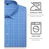 Alimens & Gentle 4 Way Stretch Mens Button Down Shirts Plaid Dress Shirt Wrinkle Free Long Sleeve Gingham Shirts(04-blue Plaid)
