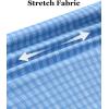 Alimens & Gentle 4 Way Stretch Mens Button Down Shirts Plaid Dress Shirt Wrinkle Free Long Sleeve Gingham Shirts(05-blue Plaid)