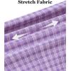 Alimens & Gentle 4 Way Stretch Mens Button Down Shirts Plaid Dress Shirt Wrinkle Free Long Sleeve Gingham Shirts(Purple Plaid)