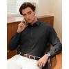 Alimens & Gentle Men’s Dress Shirt Long Sleeve Wrinkle Free Stretch Soft Business Casual Button Down Shirts(Black)
