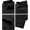 Alimens & Gentle Men’s Dress Shirt Long Sleeve Wrinkle Free Stretch Soft Business Casual Button Down Shirts(Black)