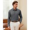 Alimens & Gentle Men’s Dress Shirt Long Sleeve Wrinkle Free Stretch Soft Business Casual Button Down Shirts(Dark Grey)
