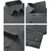 Alimens & Gentle Men’s Dress Shirt Long Sleeve Wrinkle Free Stretch Soft Business Casual Button Down Shirts(Dark Grey)