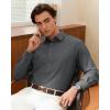 Alimens & Gentle Men’s Dress Shirt Long Sleeve Wrinkle Free Stretch Soft Business Casual Button Down Shirts(Dark Grey)