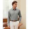 Alimens & Gentle Men’s Dress Shirt Long Sleeve Wrinkle Free Stretch Soft Business Casual Button Down Shirts(Grey)