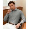 Alimens & Gentle Men’s Dress Shirt Long Sleeve Wrinkle Free Stretch Soft Business Casual Button Down Shirts(Grey)