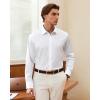 Alimens & Gentle Men’s Dress Shirt Long Sleeve Wrinkle Free Stretch Soft Business Casual Button Down Shirts(White)
